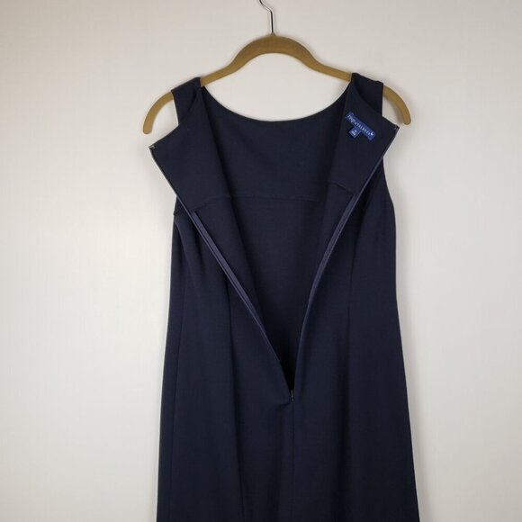 Talbots RSVP Flounce Sheath Dress Navy Blue Embroidered Eyelet Cutout Size 2P - Picture 8 of 9